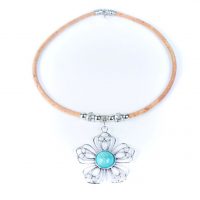 Korkový náhrdelník - Květina
