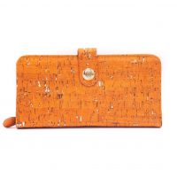 Dámská korková peněženka s drukem - Oranžová