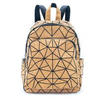 Korkový batoh s kapsou - Geometrické tvary