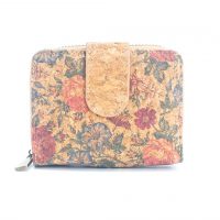 Malá dámská korková peněženka - Květiny