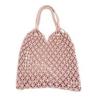 Macramé bavlněná plážová kabelka - Růžová