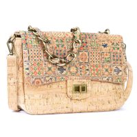 Crossbody korková kabelka na patent - Ornamenty