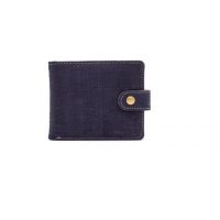 Pánská korková peněženka - modrá se zlatým prošíváním