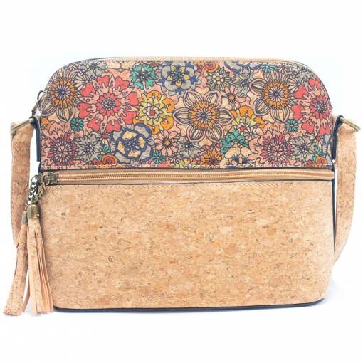 Foto - Korková kabelka přes rameno - barevné květiny
