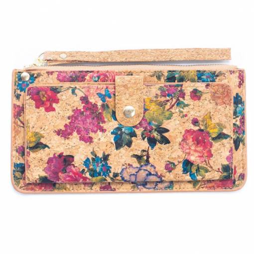 Foto - Tenká dámská korková peněženka - růže