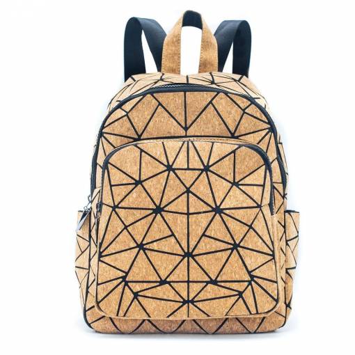 Foto - Korkový batoh s kapsou - Geometrické tvary