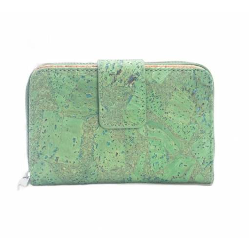 Foto - Dámská korková peněženka s RFID ochranou - Zelená