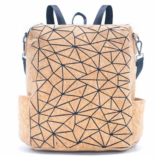 Foto - 2v1 Korkový batoh a kabelka - Geometrické tvary