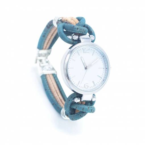 Foto - Dámské korkové hodinky eco-friendly - Mia, modré