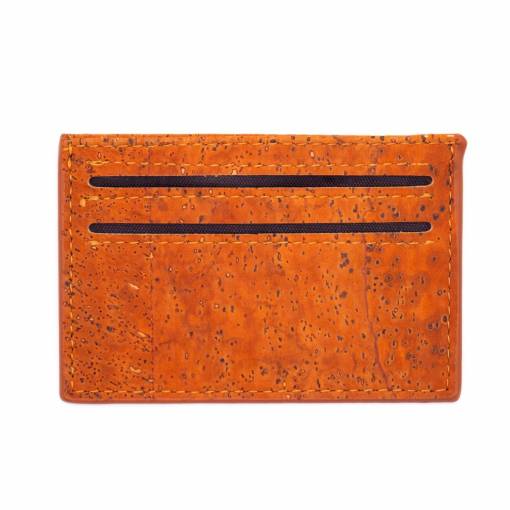 Foto - Korková peněženka, pouzdro na karty - oranžová