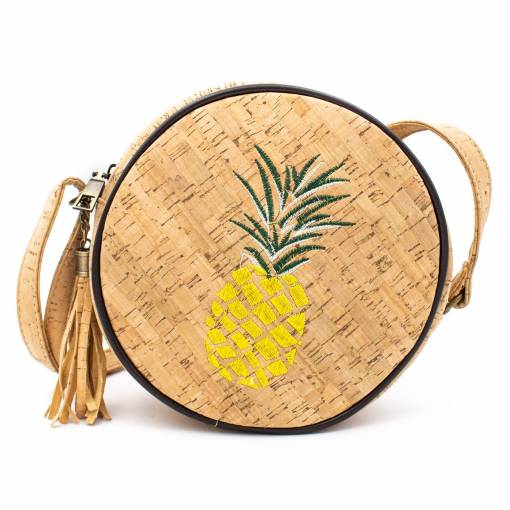 Foto - Korková kulatá kabelka - Ananas